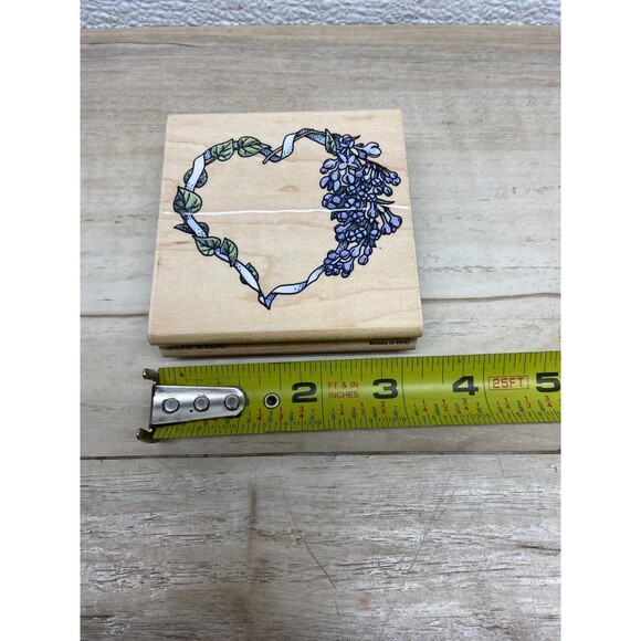 Stampede Lilac Heart Wood Monted Rubber Stamp - Picture 4 of 5
